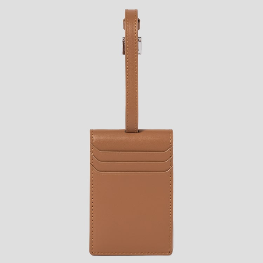 JUUN.J Mirror Card Slot Leather Charm – Brown