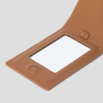 JUUN.J Mirror Card Slot Leather Charm – Brown