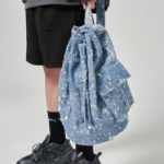 JUUN.J [CORE] Damaged Denim Duffel Bag – Sky Blue