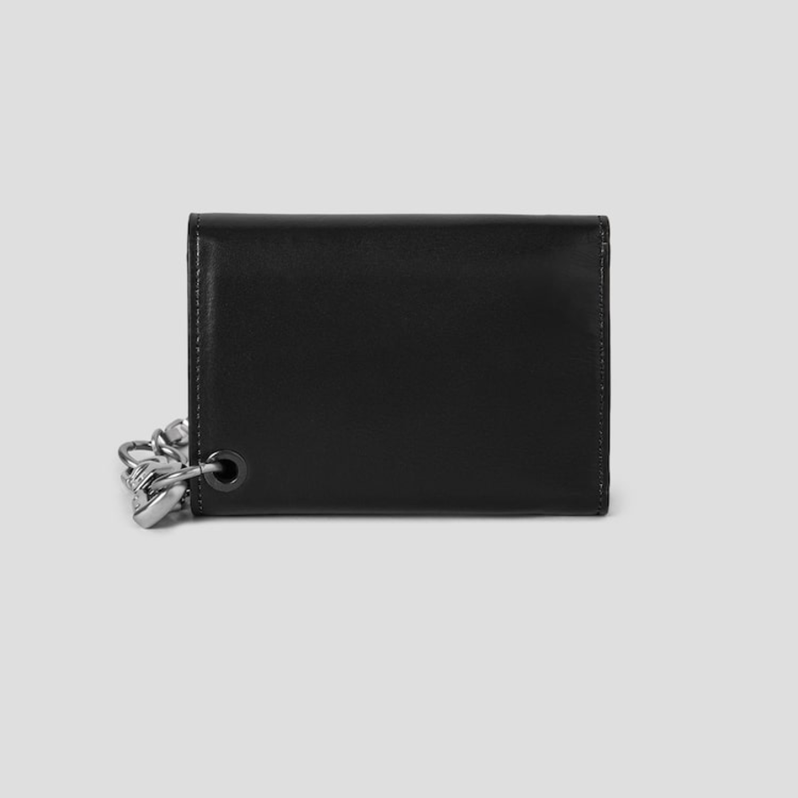 JUUN.J Chain Detail Trifold Wallet – Black
