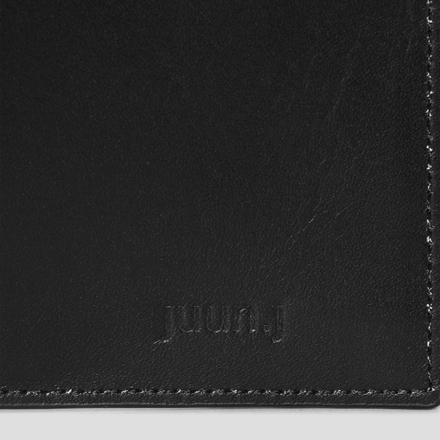 JUUN.J Chain Detail Trifold Wallet – Black