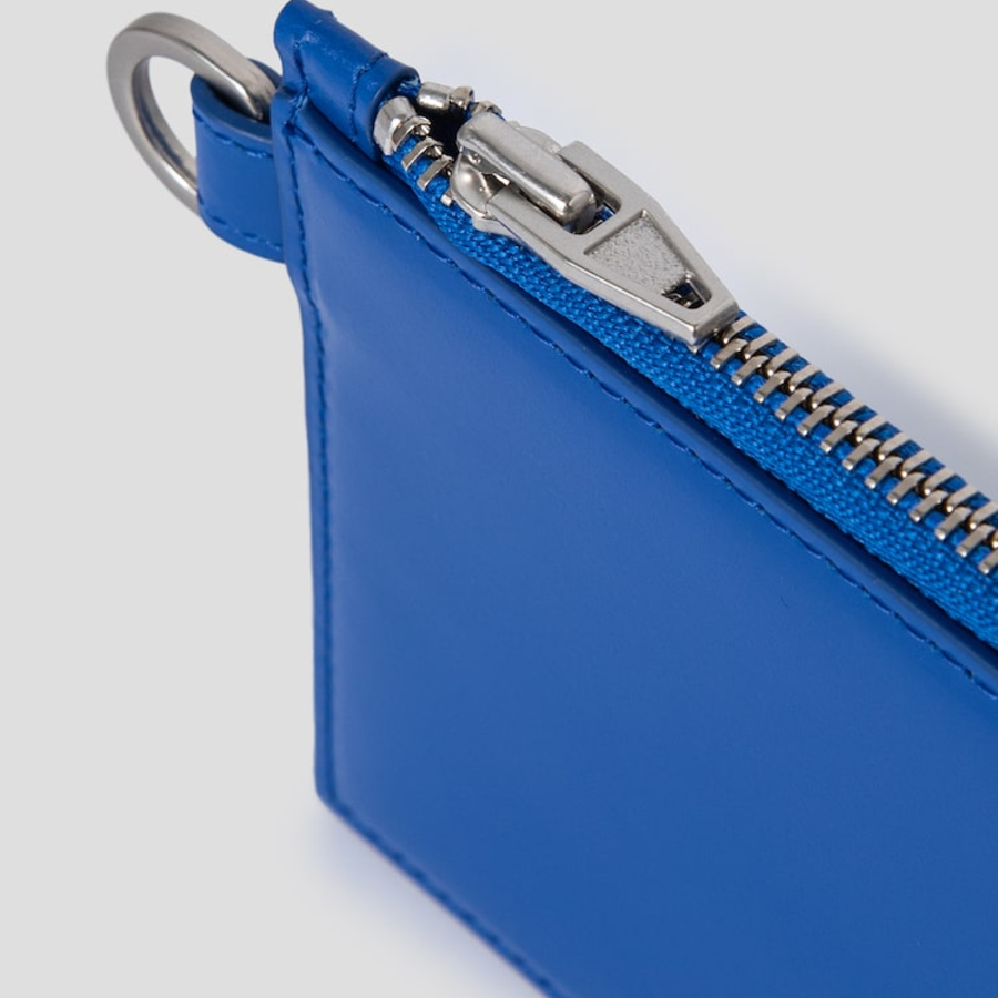 JUUN.J Leather Necklace Card Holder – Blue