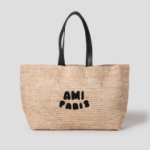 ami (Unisex) Ami Paris Rafia Tote Bag – Natural