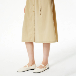 JAJU Sleeve Shirring Shirt Dress – Beige