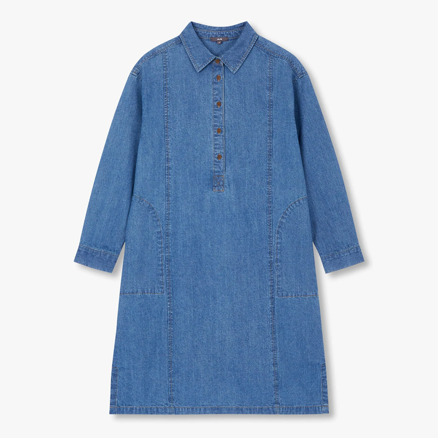 JAJU Denim Shirt Dress – Dark Blue