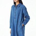 JAJU Denim Shirt Dress – Dark Blue