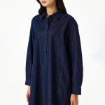 JAJU Denim Shirt Dress – Navy