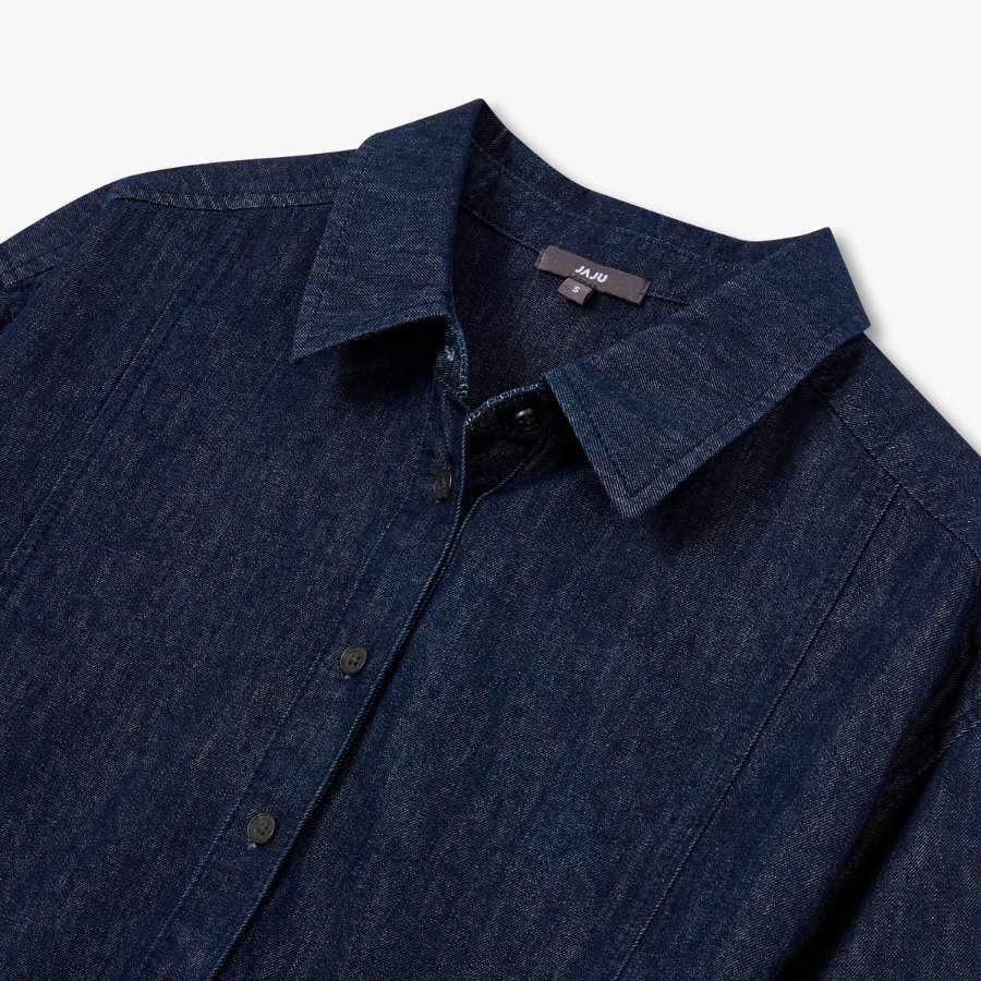 JAJU Denim Shirt Dress – Navy