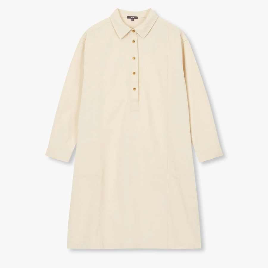 JAJU Denim Shirt Dress – Ivory