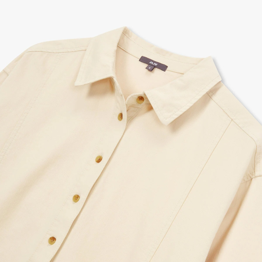 JAJU Denim Shirt Dress – Ivory