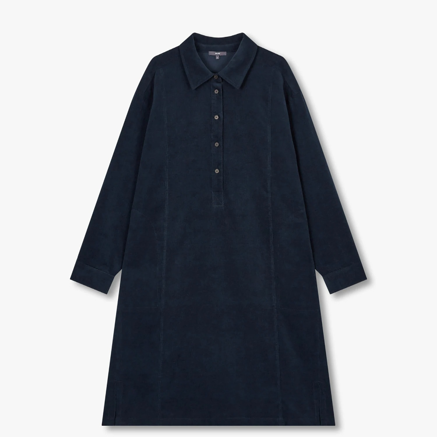 JAJU Corduroy Shirt Dress – Navy
