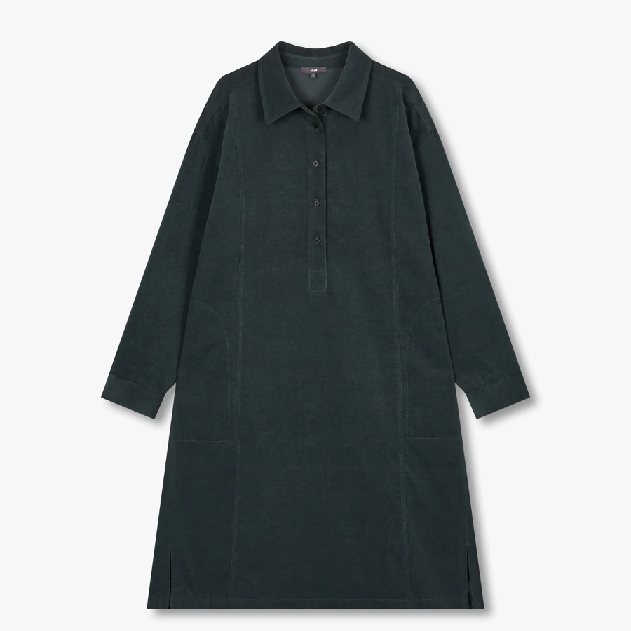 JAJU Corduroy Shirt Dress – Charcoal