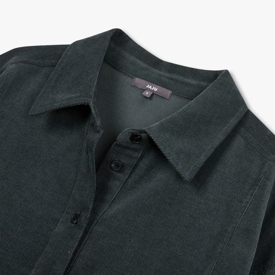 JAJU Corduroy Shirt Dress – Charcoal