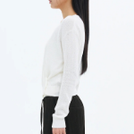 8 seconds Paper Yarn Halterneck Sleeveless Layered Cardigan — White