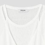 8 seconds Paper Yarn Halterneck Sleeveless Layered Cardigan — White