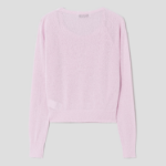 8 seconds Paper Yarn Halterneck Sleeveless Layered Cardigan — Light Pink