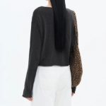 8 seconds Linen Blend Round Neck Cardigan — Ash