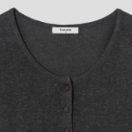 8 seconds Linen Blend Round Neck Cardigan — Ash