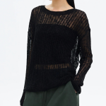 8 seconds Openwork Texture Pullover — Black