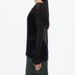 8 seconds Openwork Texture Pullover — Black