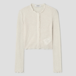 8 seconds Sheer Jersey Cardigan — Ivory
