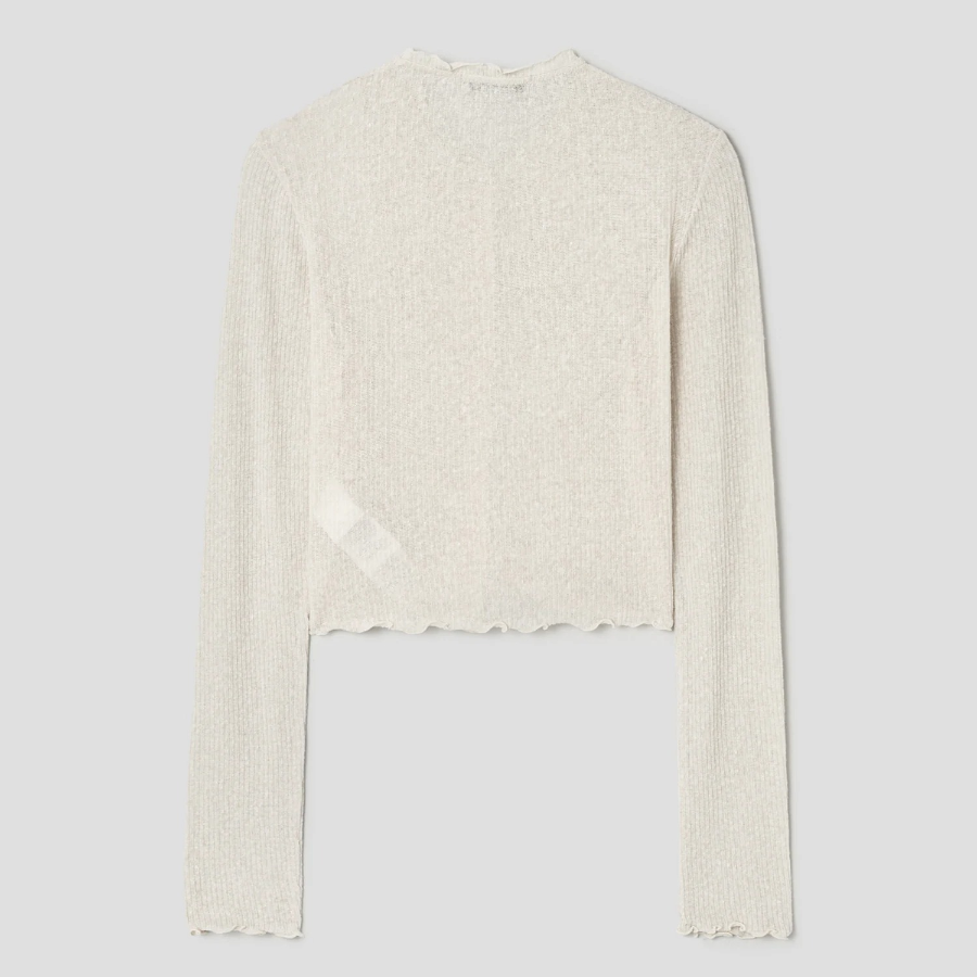 8 seconds Sheer Jersey Cardigan — Ivory