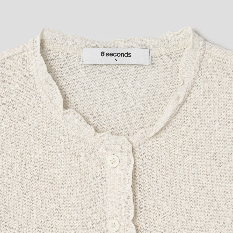 8 seconds Sheer Jersey Cardigan — Ivory