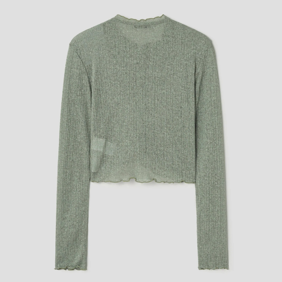 8 seconds Sheer Jersey Cardigan — Khaki