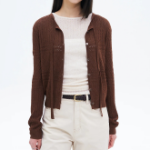 8 seconds Summer Openwork Tie Cardigan — Brown