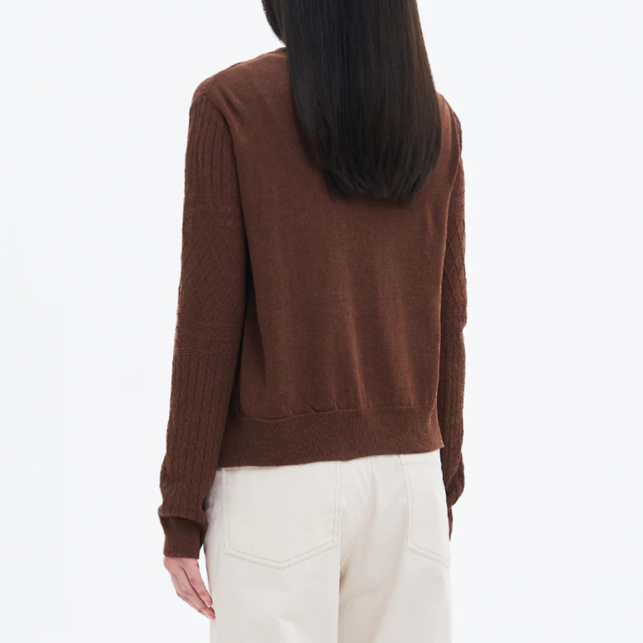 8 seconds Summer Openwork Tie Cardigan — Brown