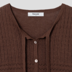 8 seconds Summer Openwork Tie Cardigan — Brown