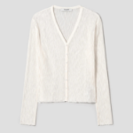 8 seconds V-neck Texture Cardigan — Ivory