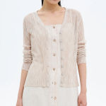 8 seconds V-neck Texture Cardigan — Beige
