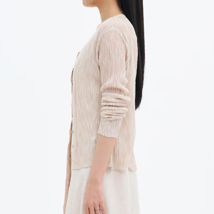 8 seconds V-neck Texture Cardigan — Beige