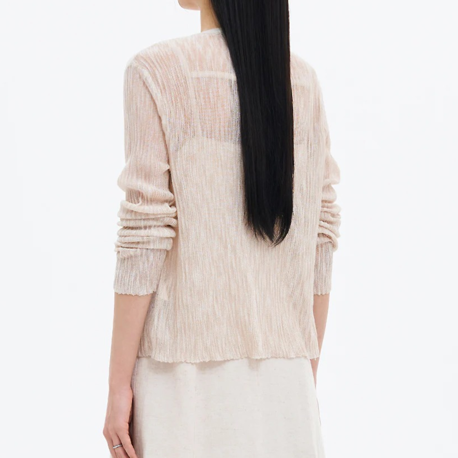 8 seconds V-neck Texture Cardigan — Beige