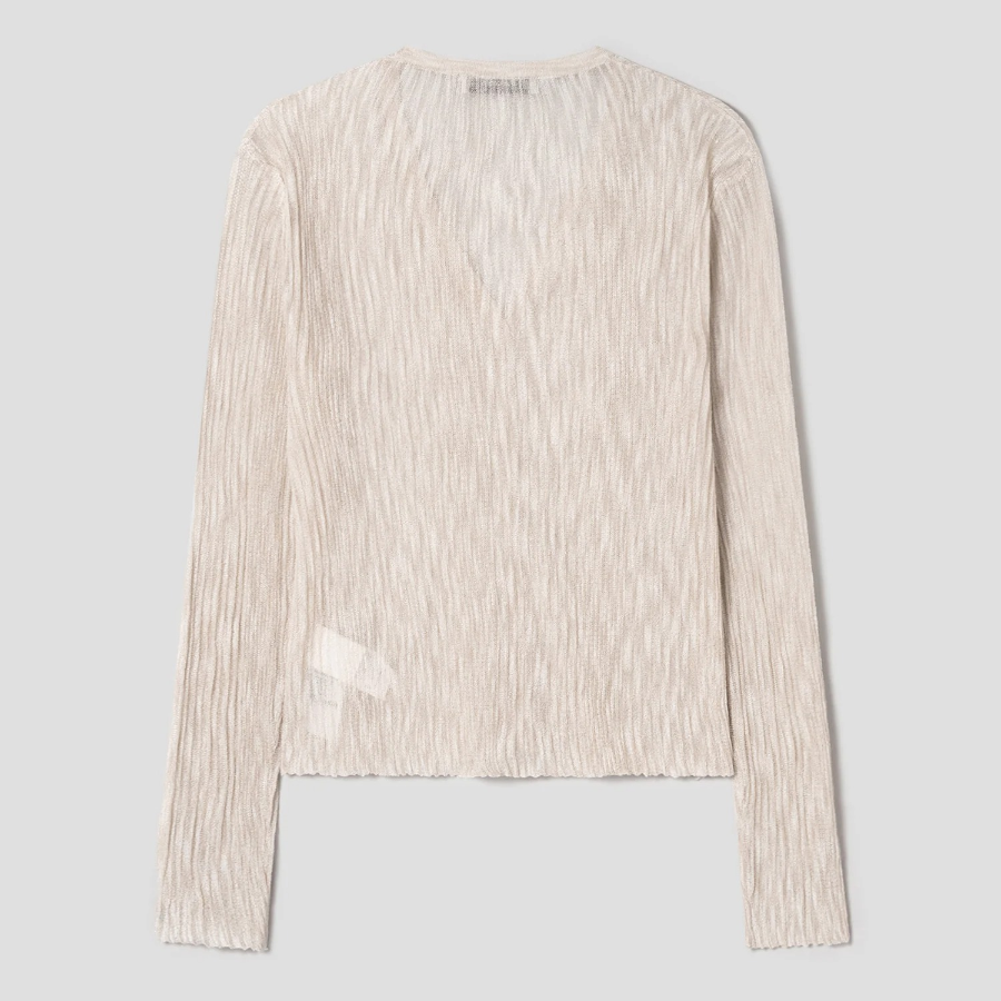 8 seconds V-neck Texture Cardigan — Beige