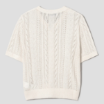 8 seconds Puff Sleeve Openwork Cardigan — Ivory
