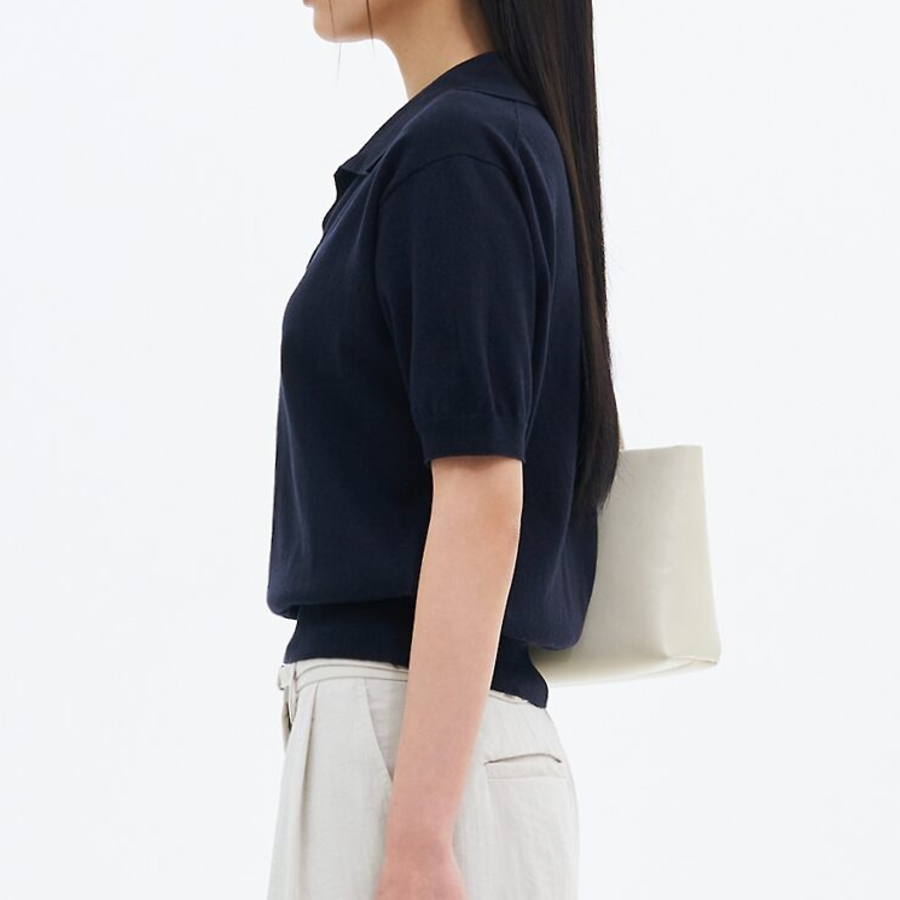 8 seconds Open Collar Short Sleeve Pullover — Navy