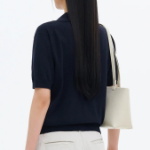 8 seconds Open Collar Short Sleeve Pullover — Navy