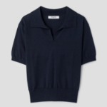 8 seconds Open Collar Short Sleeve Pullover — Navy