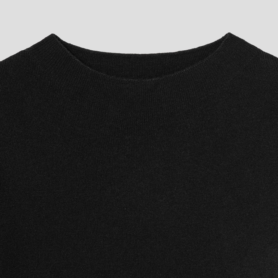 8 seconds Mock Neck Half Sleeve Pullover — Black