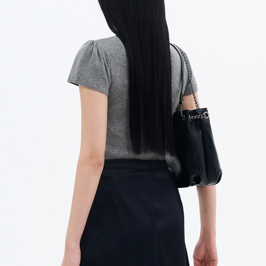 8 seconds Mock Neck Half Sleeve Pullover — Grey