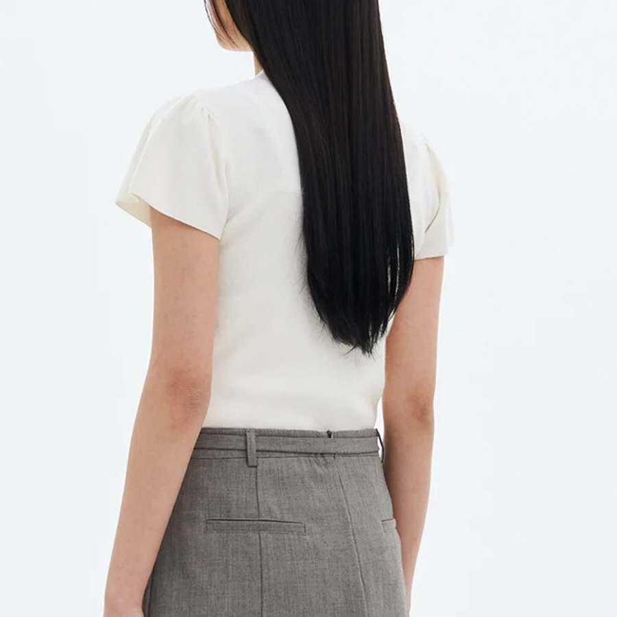 8 seconds Mock Neck Half Sleeve Pullover — Ivory