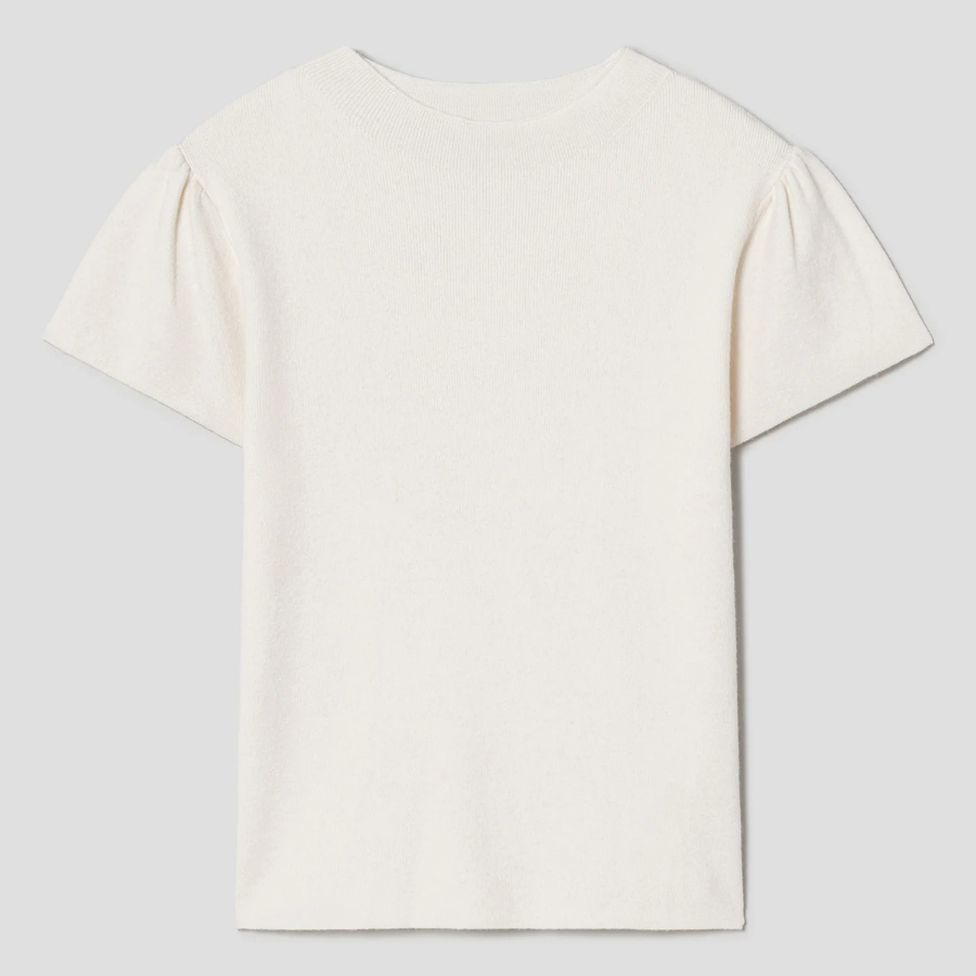 8 seconds Mock Neck Half Sleeve Pullover — Ivory