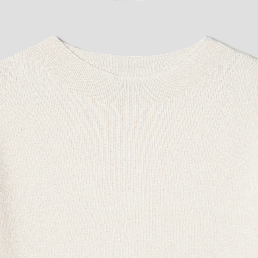 8 seconds Mock Neck Half Sleeve Pullover — Ivory
