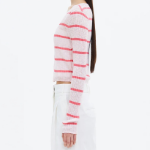 8 seconds Stripe Long Sleeve Cardigan — Light Pink