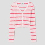 8 seconds Stripe Long Sleeve Cardigan — Light Pink