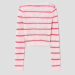 8 seconds Stripe Long Sleeve Cardigan — Light Pink