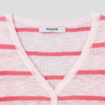 8 seconds Stripe Long Sleeve Cardigan — Light Pink