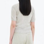 8 seconds V-neck Short Sleeve Cardigan — Light Grey